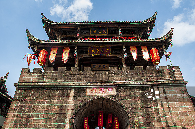 四川成都新都区黄龙溪古镇瞭望楼图片素材