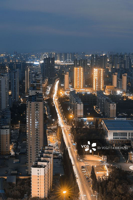 临沂济南路夜景风光图片素材