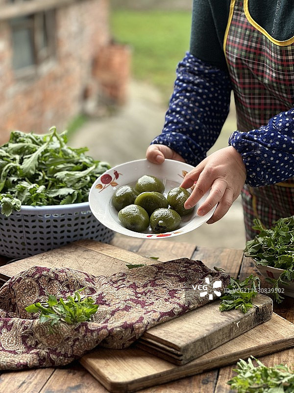 美味的蒿子粑粑图片素材