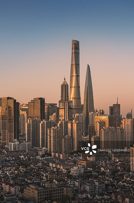 上海中心环球金融中心金茂大厦同框图片素材