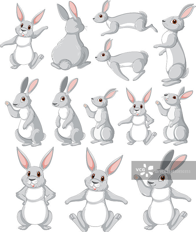 可爱兔子卡通形象合集图片素材