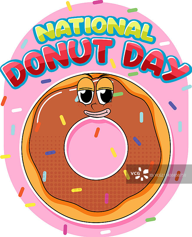 六月甜甜圈日快乐标志图片素材