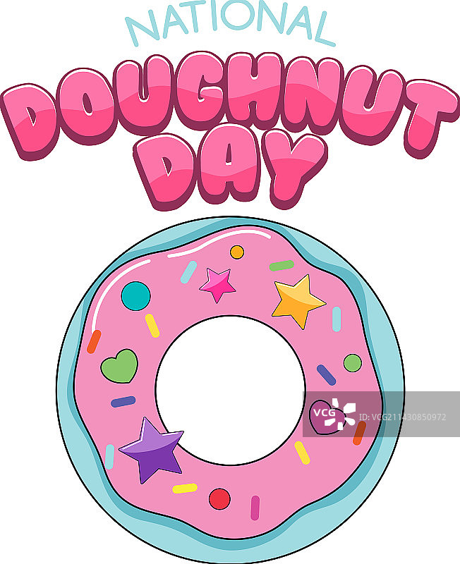 六月甜甜圈日快乐标志图片素材