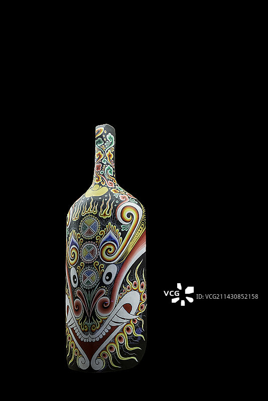 非遗，陕西宝鸡，灶火马勺脸谱图片素材