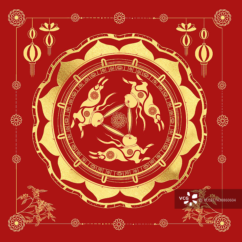 中秋月饼包装插画图片素材