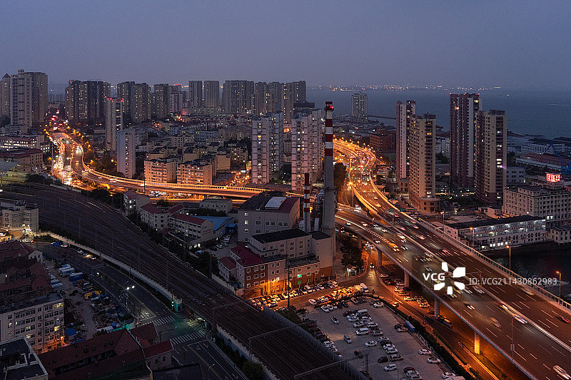 俯瞰青岛市南区全貌图片素材