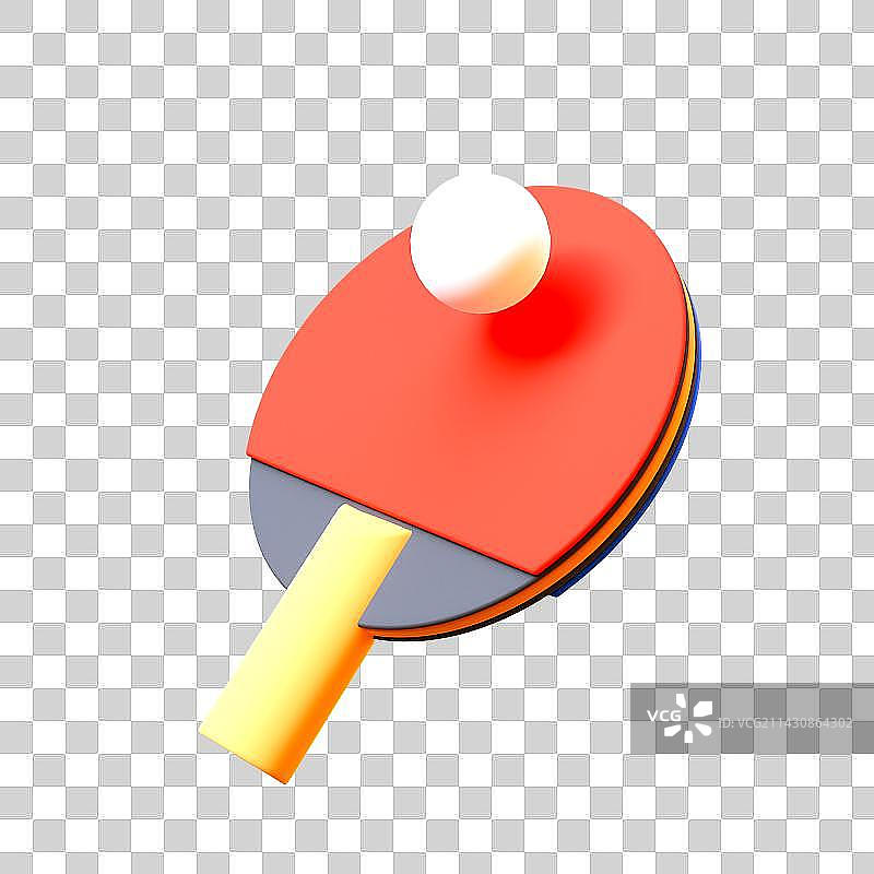 3D立体乒乓球拍元素图片素材