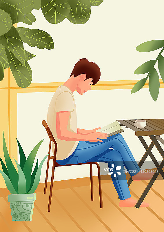 世界读书日时尚风插画图片素材