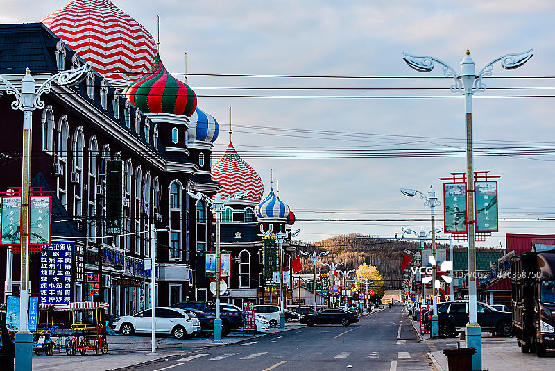室韦小镇街头图片素材