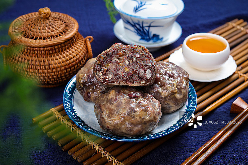 特色小吃美食红豆黏豆包图片素材