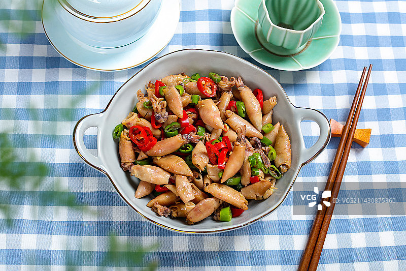 特色下酒菜小炒籽乌干图片素材