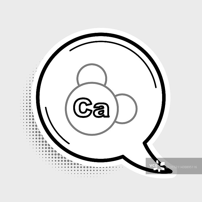 灰色背景上的钙元素线性图标图片素材
