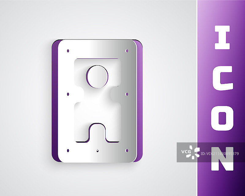 剪纸风格硬盘驱动器HDD图标图片素材