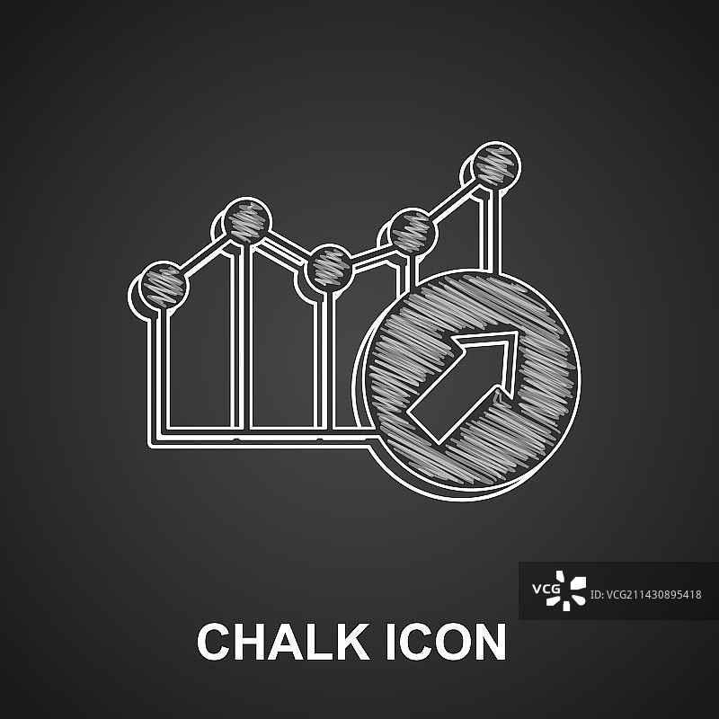 粉笔绘制的金融增长图标图片素材