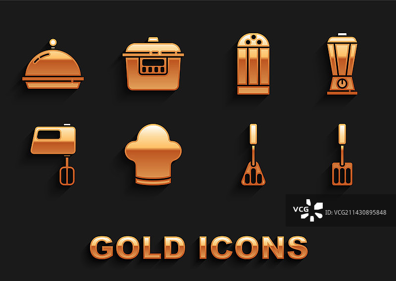 厨师帽搅拌机刮铲电动搅拌器套装图片素材