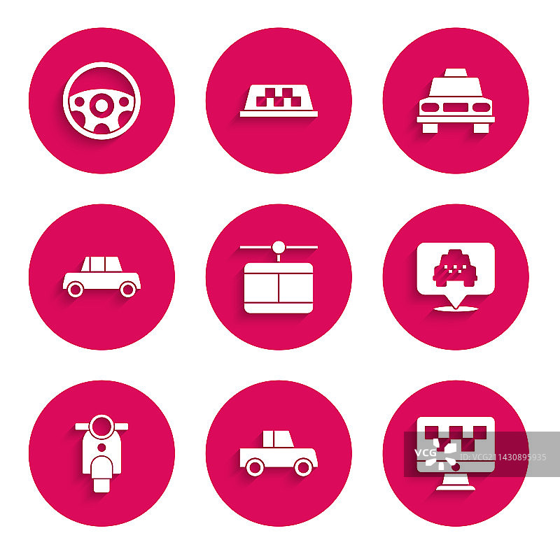 缆车、汽车、电脑呼叫出租车服务图片素材