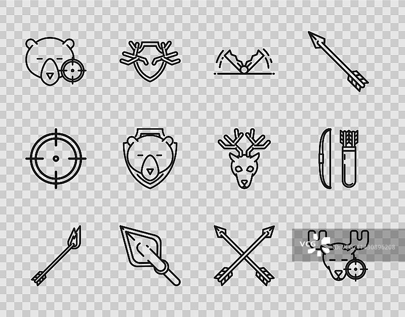 线条、火焰、箭与猎捕驼鹿图片素材