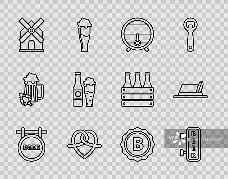 线条啤酒街道路牌图片素材