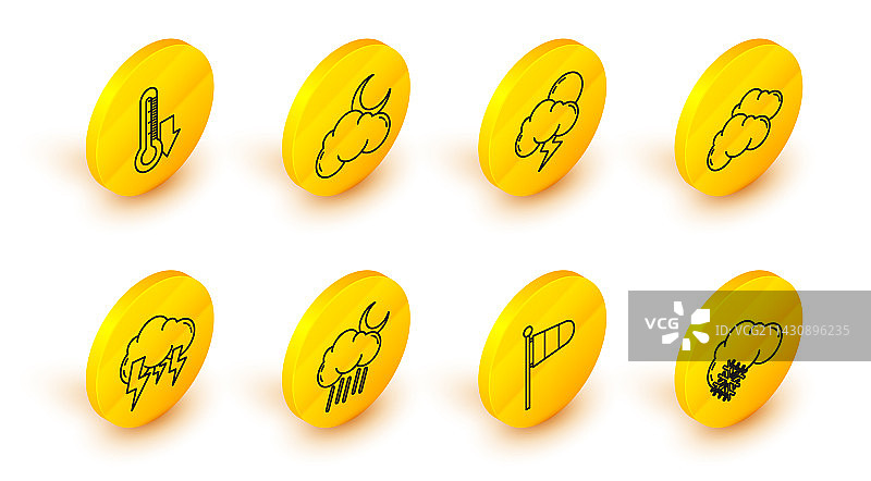 雪天云朵线稿：气象锥图片素材