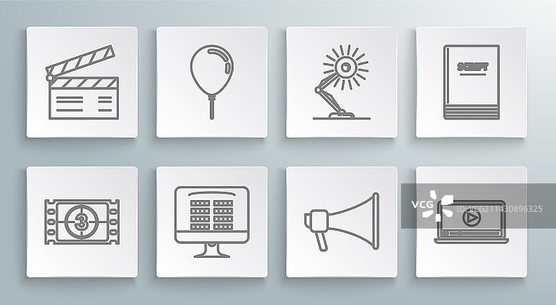 播放视频气球与丝带购买图片素材