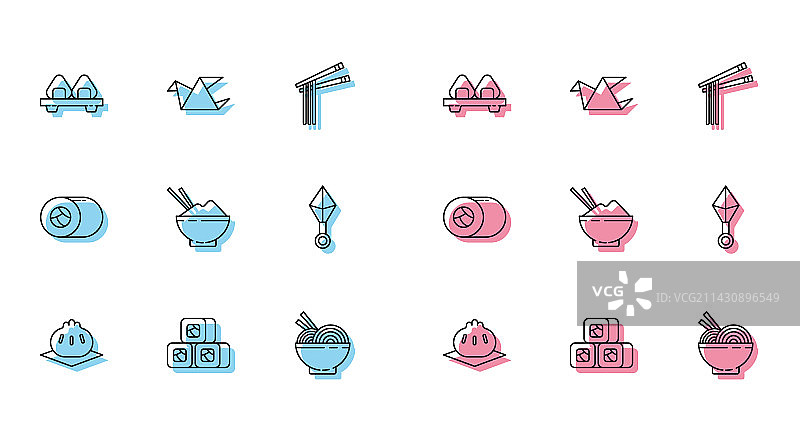 砧板上手抓饭寿司亚洲美食线条图片素材