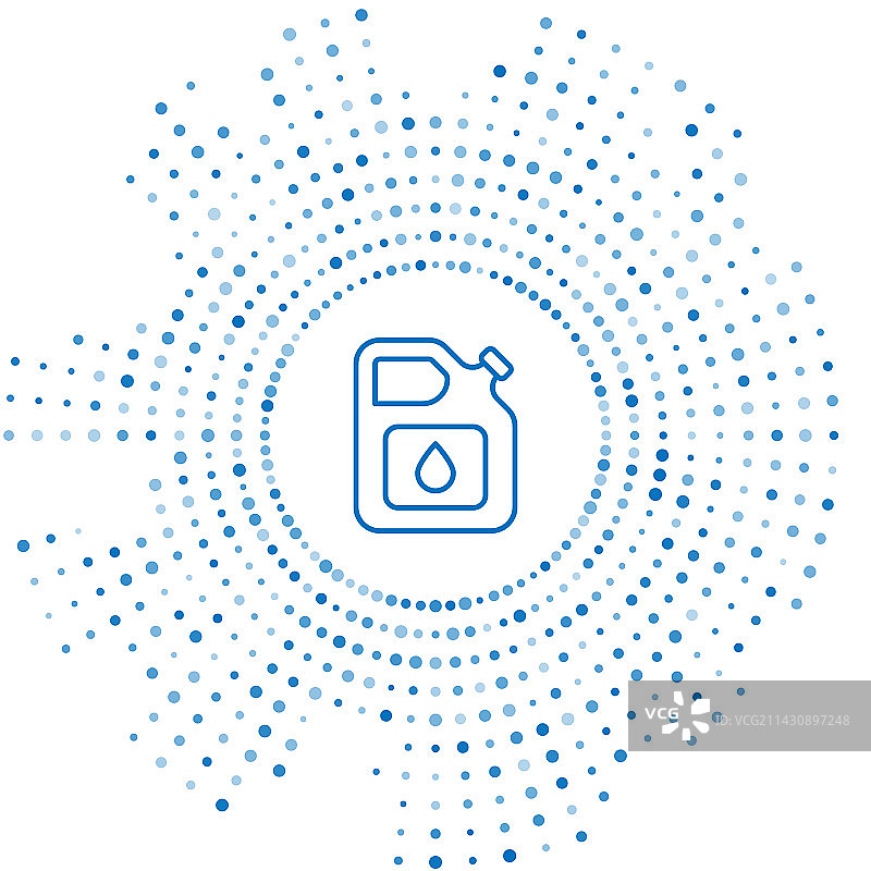 蓝色线条汽油罐图标图片素材