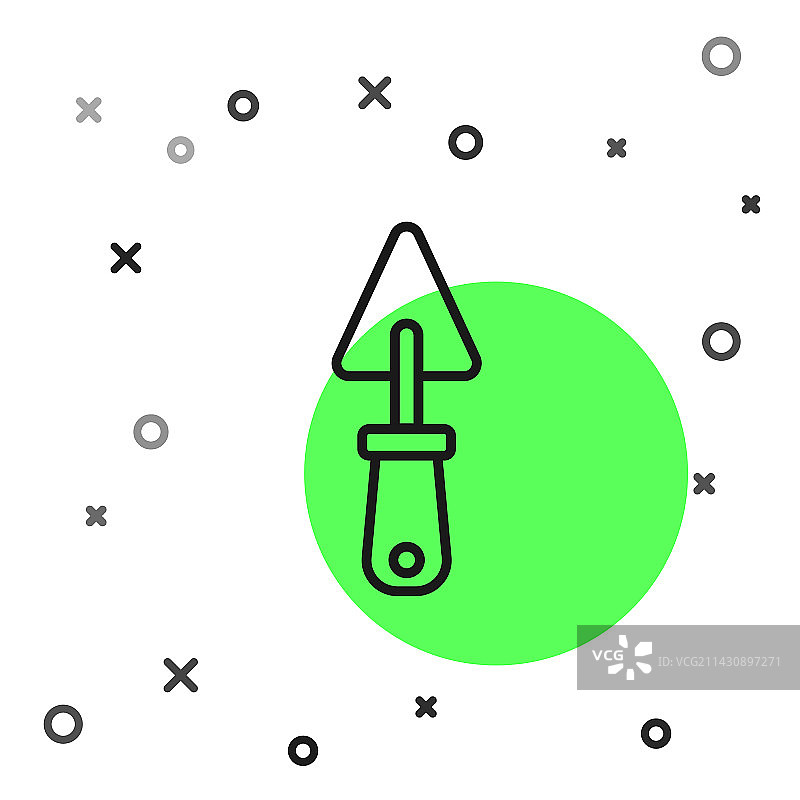 白色背景上的黑色泥刀图标图片素材