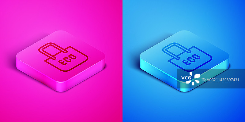 2.5D线条带回收标志的纸质购物袋图片素材