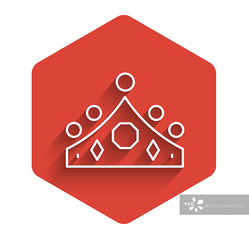 带长阴影的皇冠白线图标图片素材