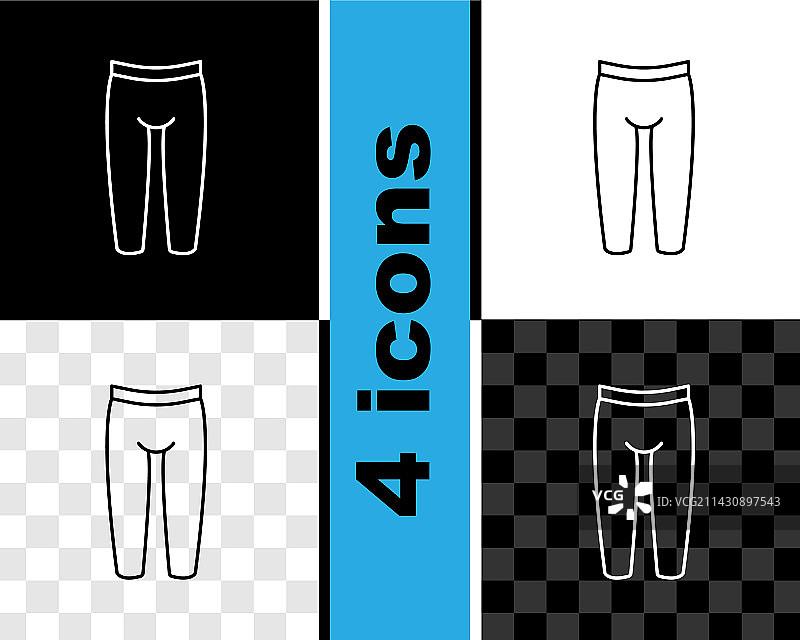 紧身裤黑白图标线条图片素材
