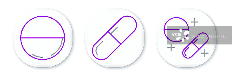 药丸和图标套装图片素材