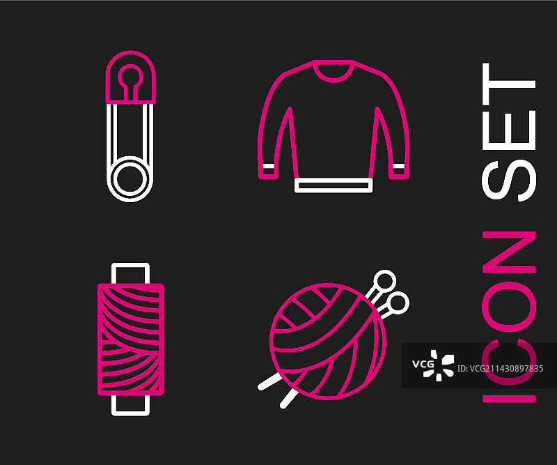 毛线球与针织针缝纫图片素材