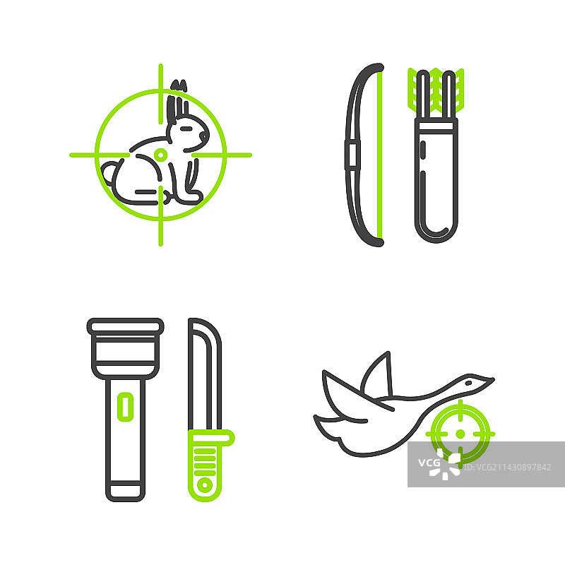 带十字准星手电筒的猎鸭图片素材