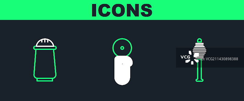 蜂蜜搅拌棒、盐和胡椒图片素材