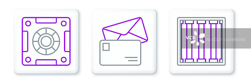 监狱窗户安全信封图标图片素材