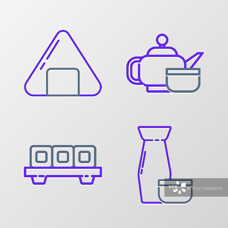 日式传统茶道、寿司套装图片素材
