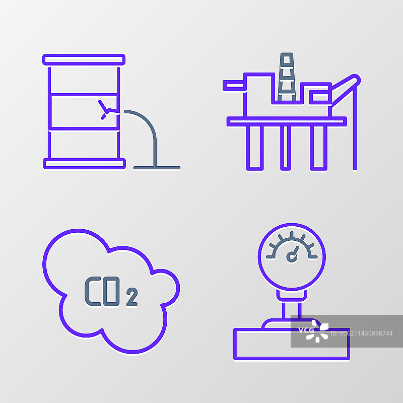 云油中二氧化碳排放量测量刻度线图片素材