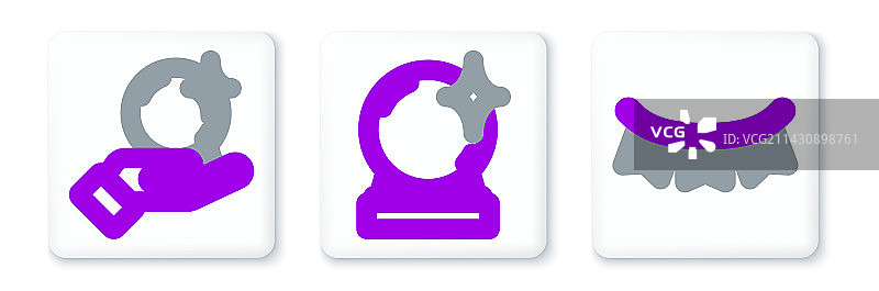 带旗帜狂欢彩带与魔法球线条组合图片素材