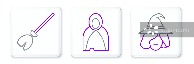 女巫、扫帚和斗篷图片素材