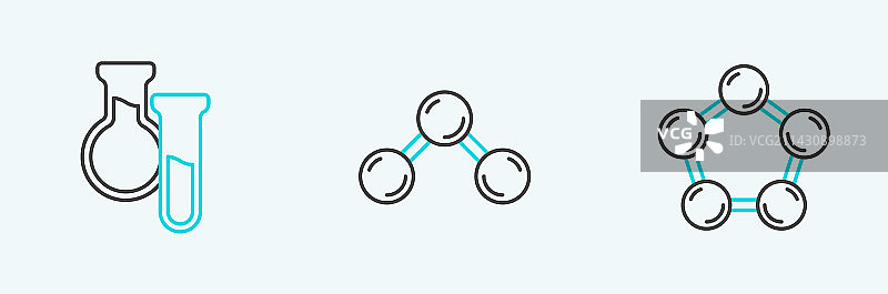 烧瓶试管图标分子线条图标图片素材