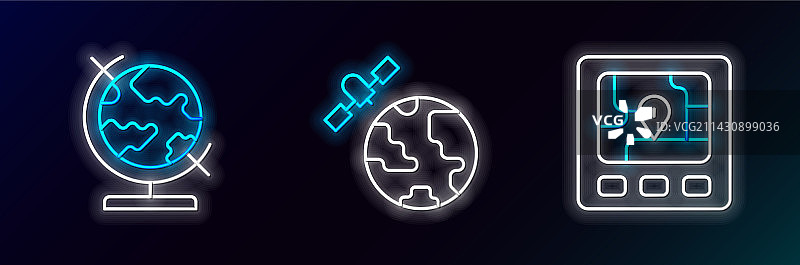 带有地图地球仪的GPS设备图片素材