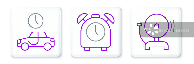 旅行主题响铃闹钟线条素材图片素材