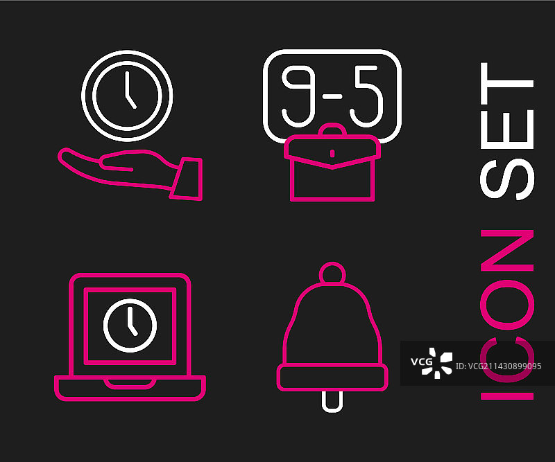 响铃笔记本电脑9点时间线性组合图片素材