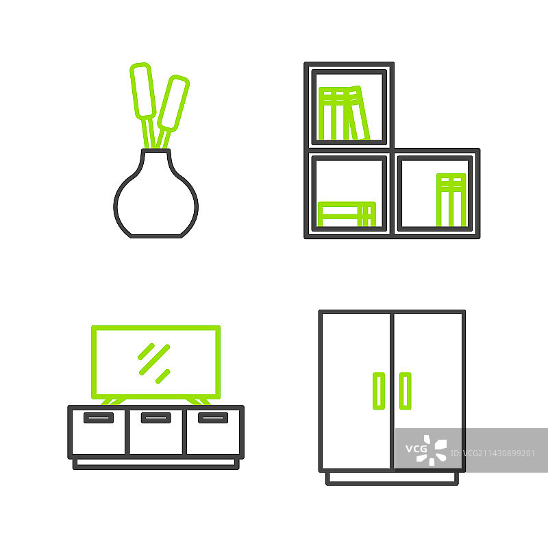 衣柜、电视柜、展台和置物架组合图片素材