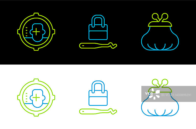 钱包头像开锁器组合图标图片素材