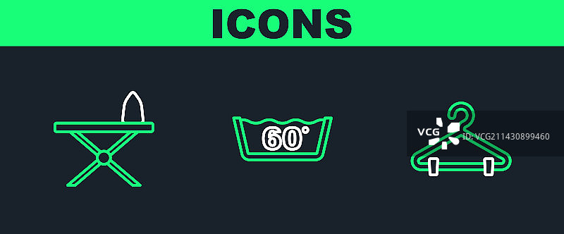 衣架衣柜与熨斗熨衣板图片素材