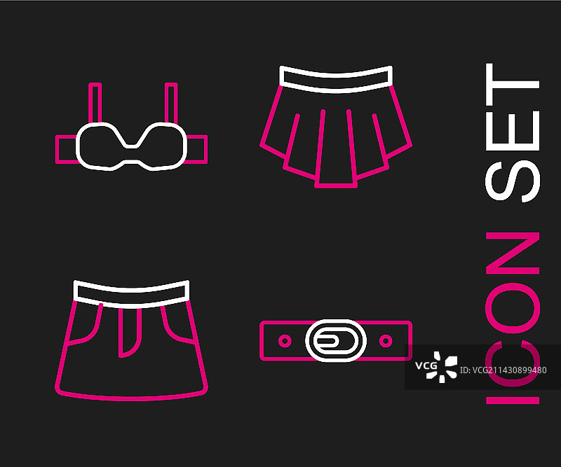 腰带、裙子和胸罩系列图片素材