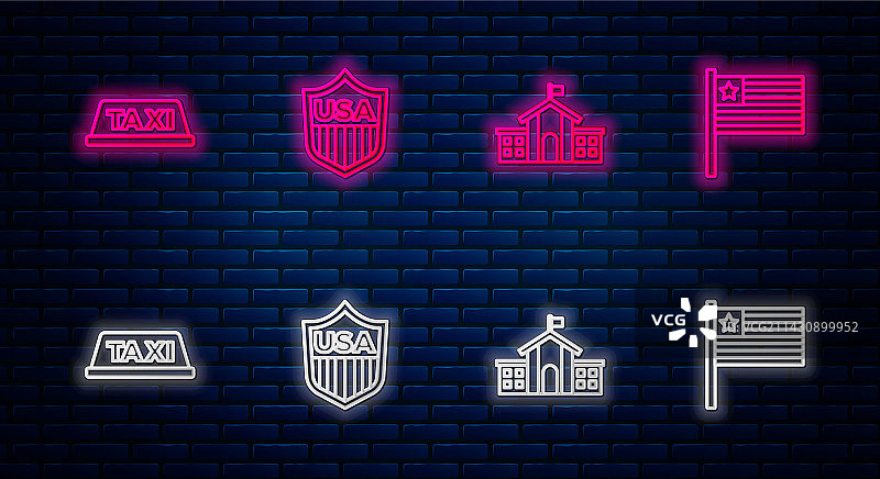 带星星的美国国会大厦线条盾牌图片素材