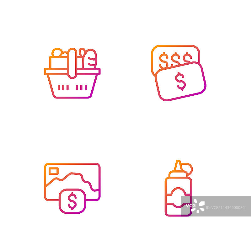 线条酱汁瓶信用卡购物图片素材