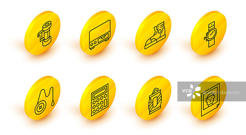 苏打水计算器照片线条元素组合图片素材